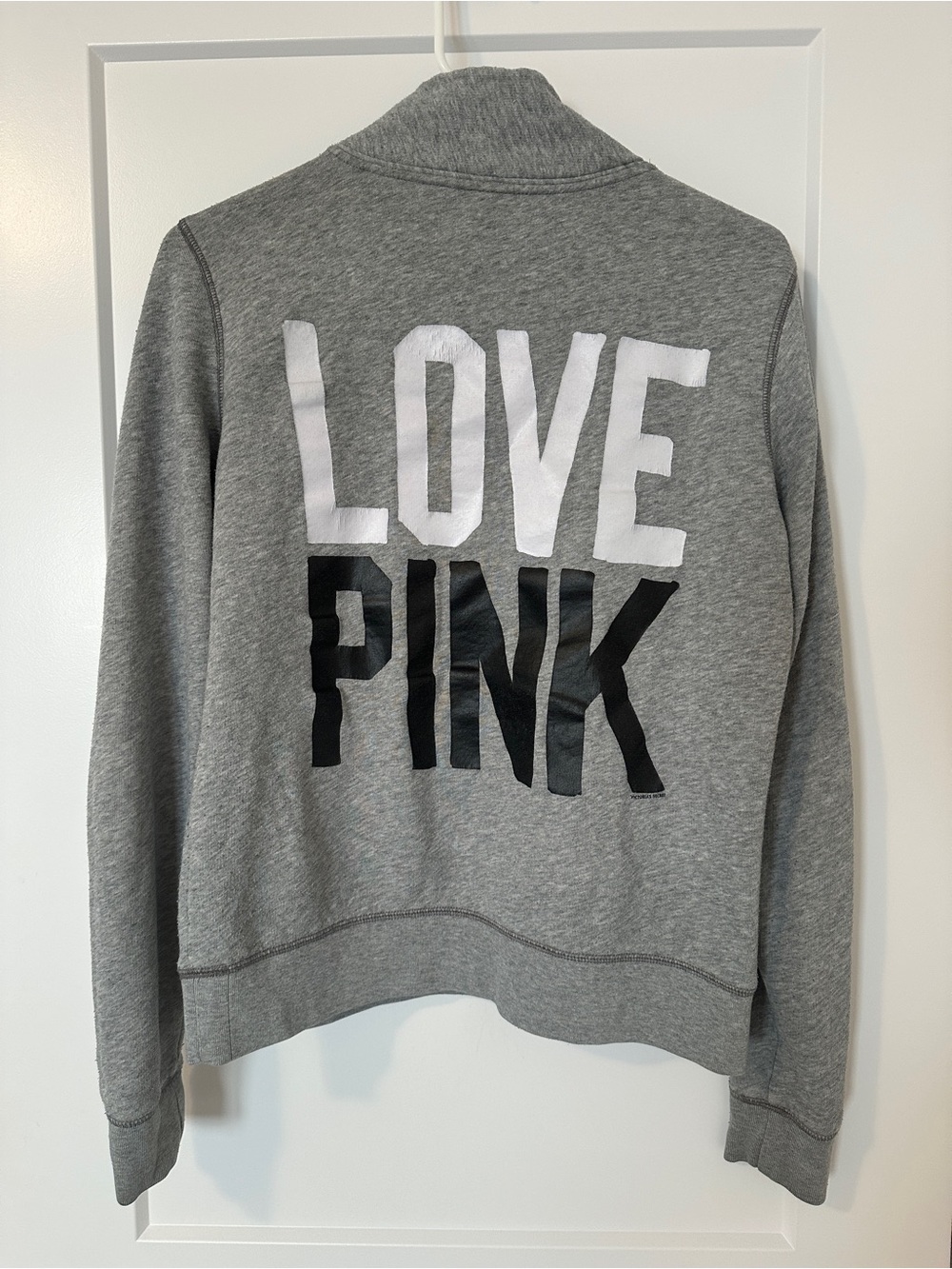 Victorias Secret PINK Grey Quarter Zip Sweatshirt Size Small Women’s